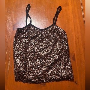 New Gold Sequin Tildon Crop Top